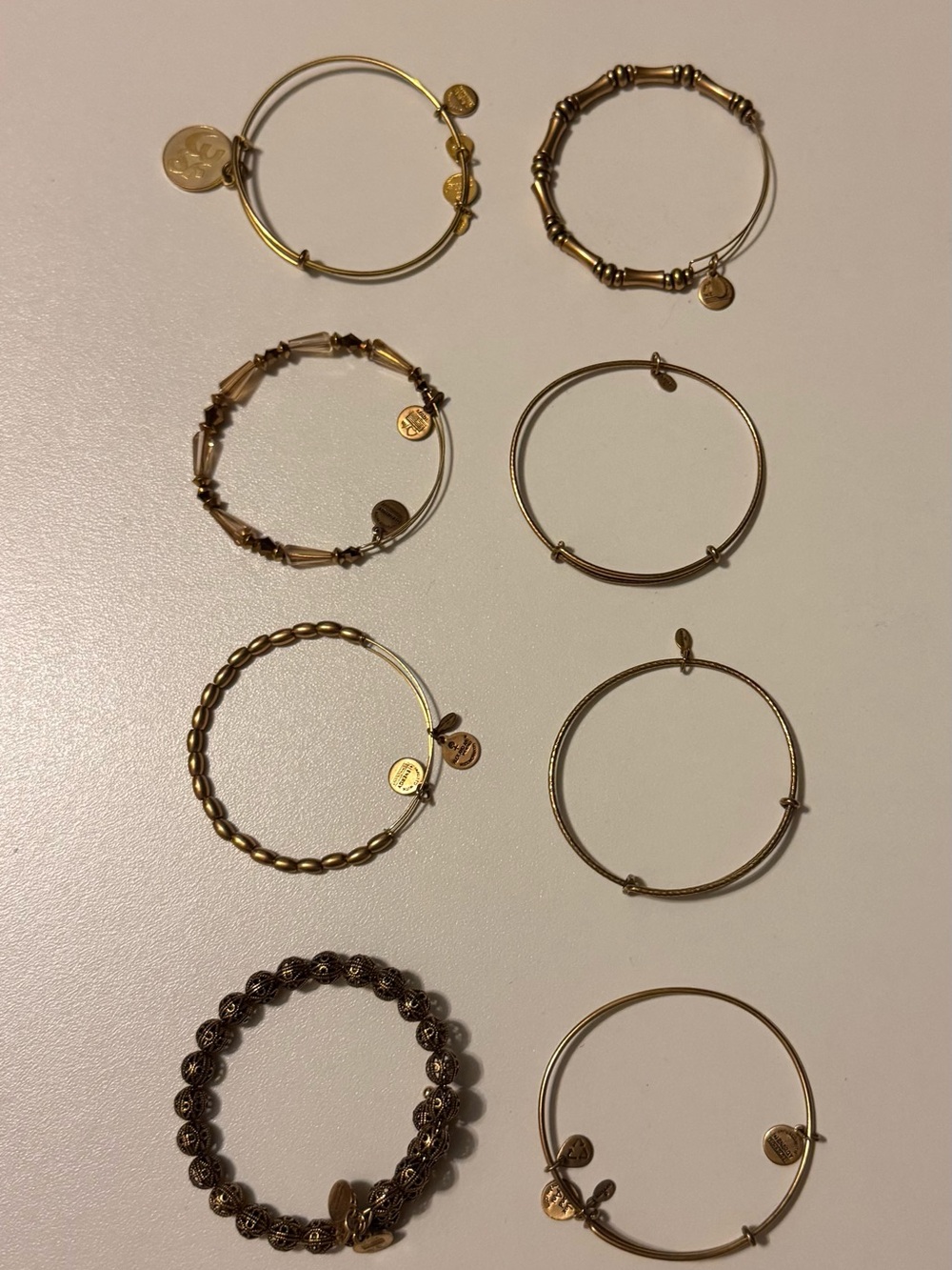 Alex and Ani Gold Tone Stackable Bangle Bracelet Set
